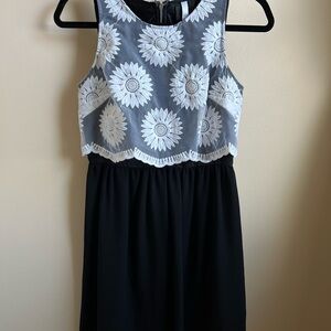 Kenzie Black and White Floral Dress